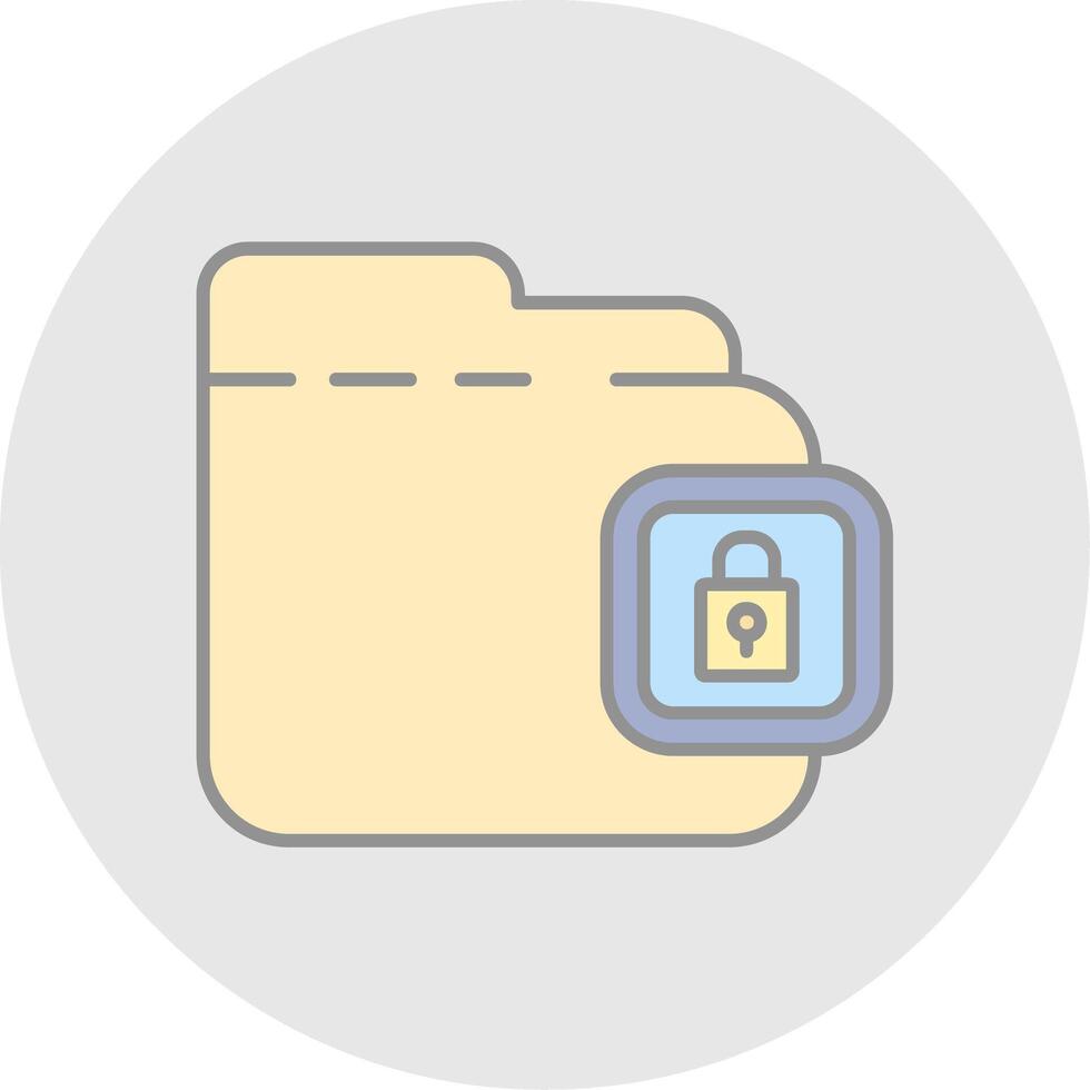 Locked Line Filled Light Circle Icon vector