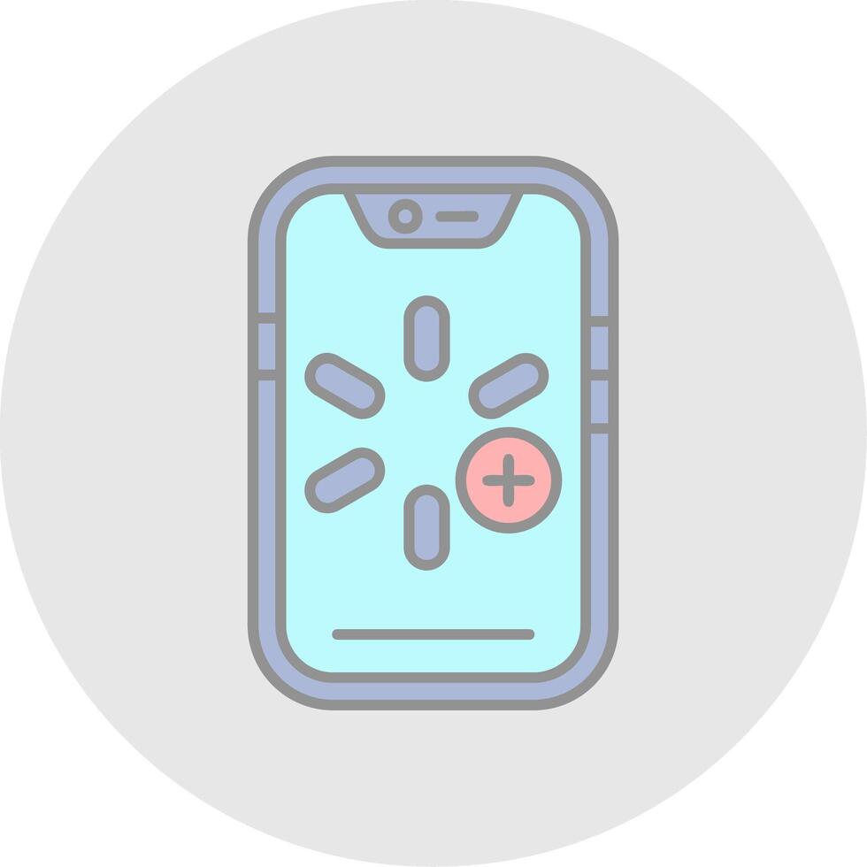 More Line Filled Light Circle Icon vector