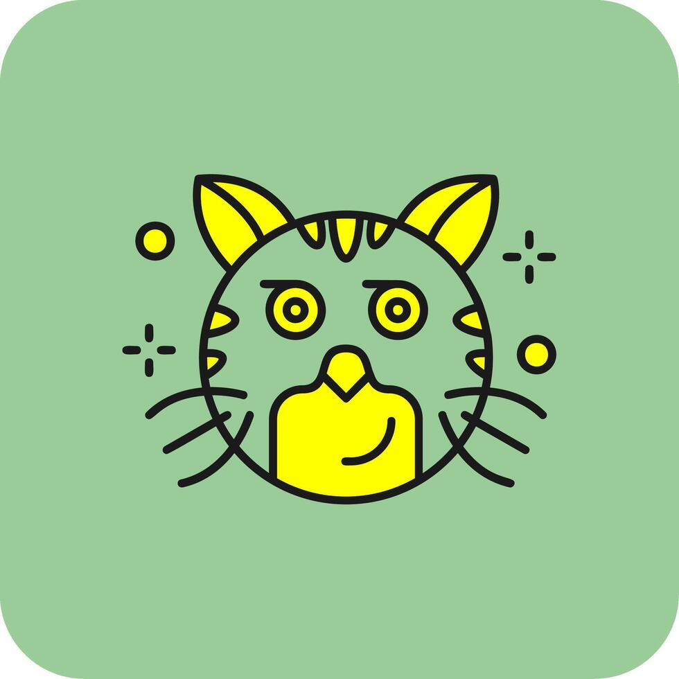 Smirking Filled Yellow Icon vector