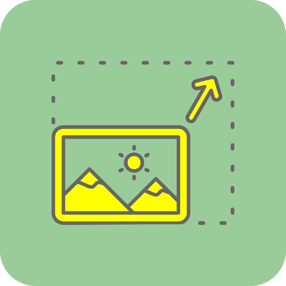 Resize Filled Yellow Icon vector