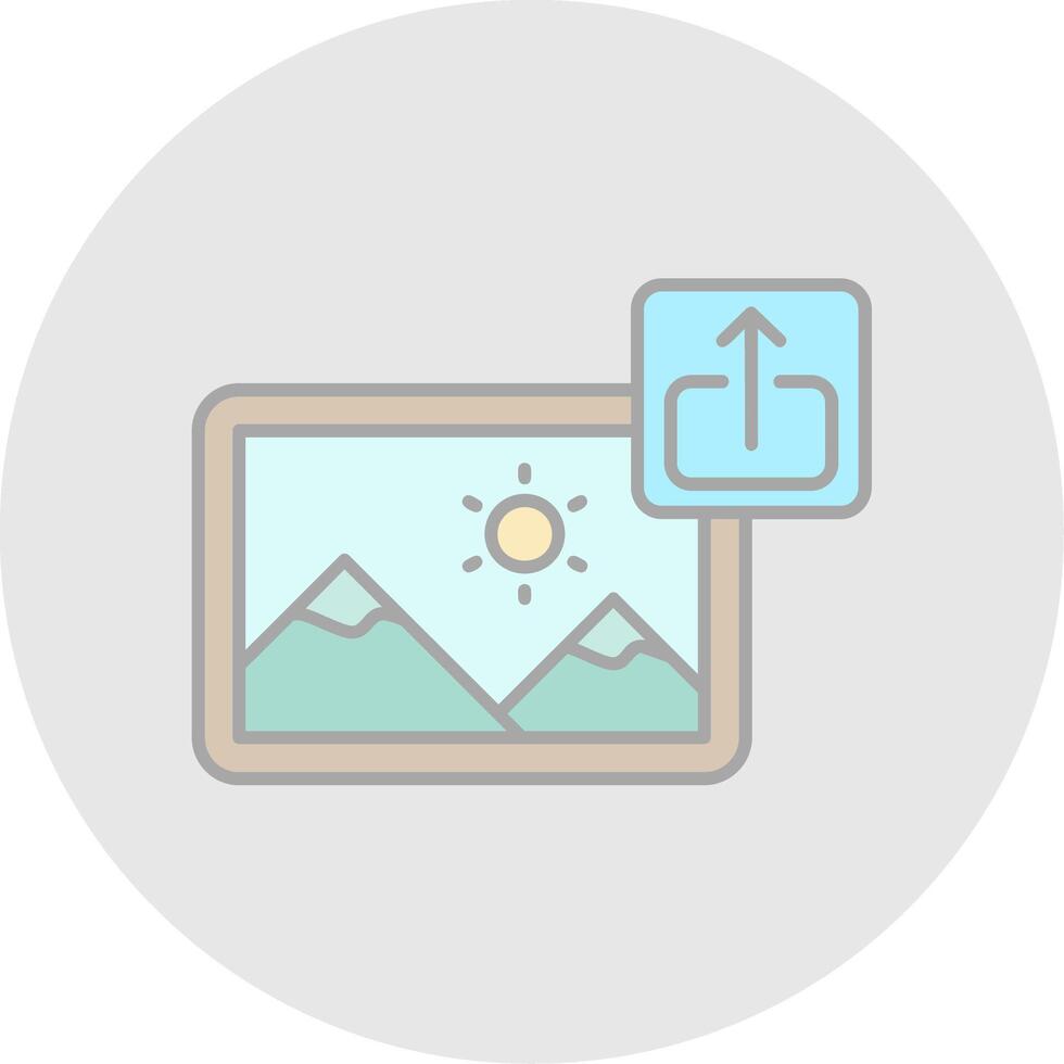 Export Line Filled Light Circle Icon vector