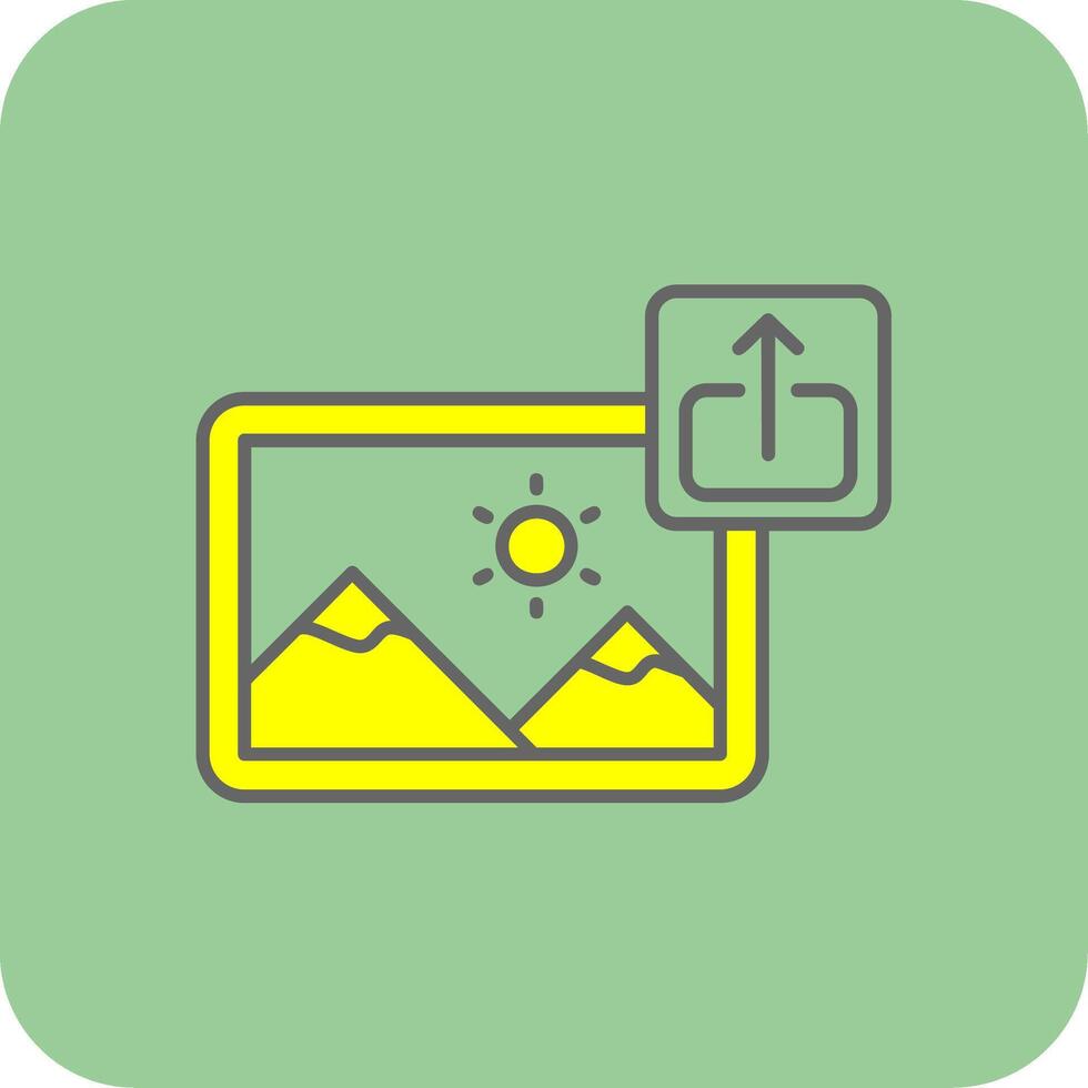 Export Filled Yellow Icon vector