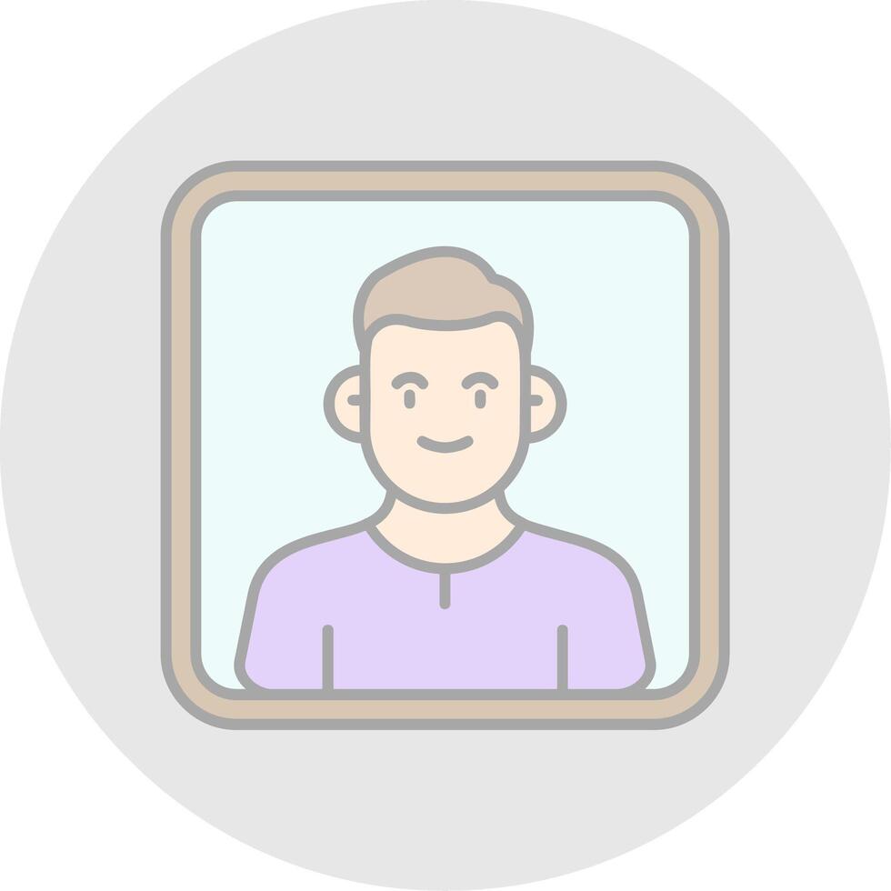 Portrait Line Filled Light Circle Icon vector