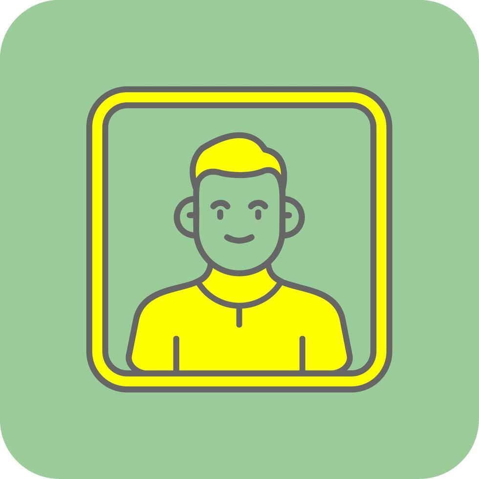 Portrait Filled Yellow Icon vector