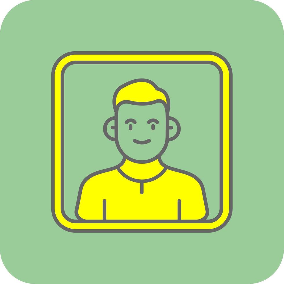 retrato lleno amarillo icono vector