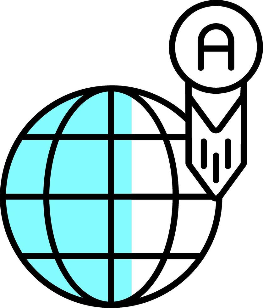 Worldwide Filled Half Cut Icon vector