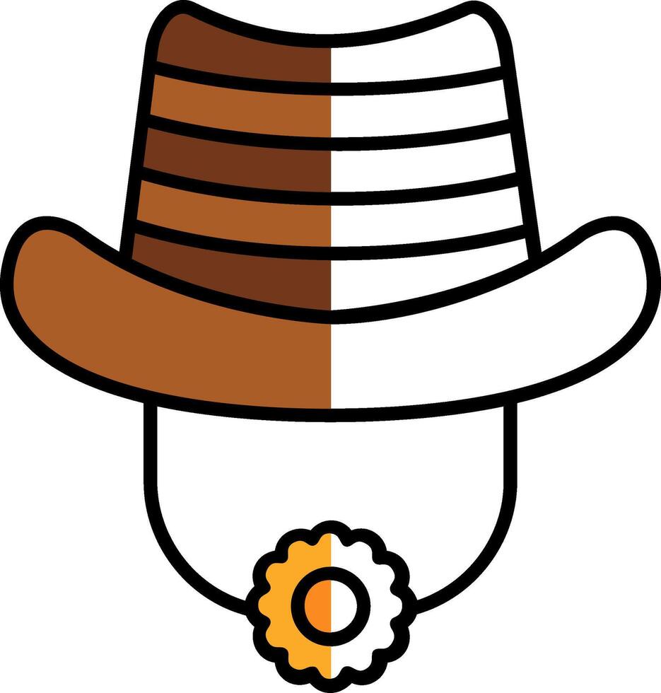 sombrero lleno medio cortar icono vector