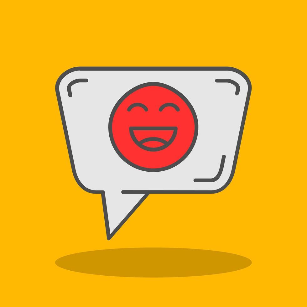 Happy Filled Shadow Icon vector