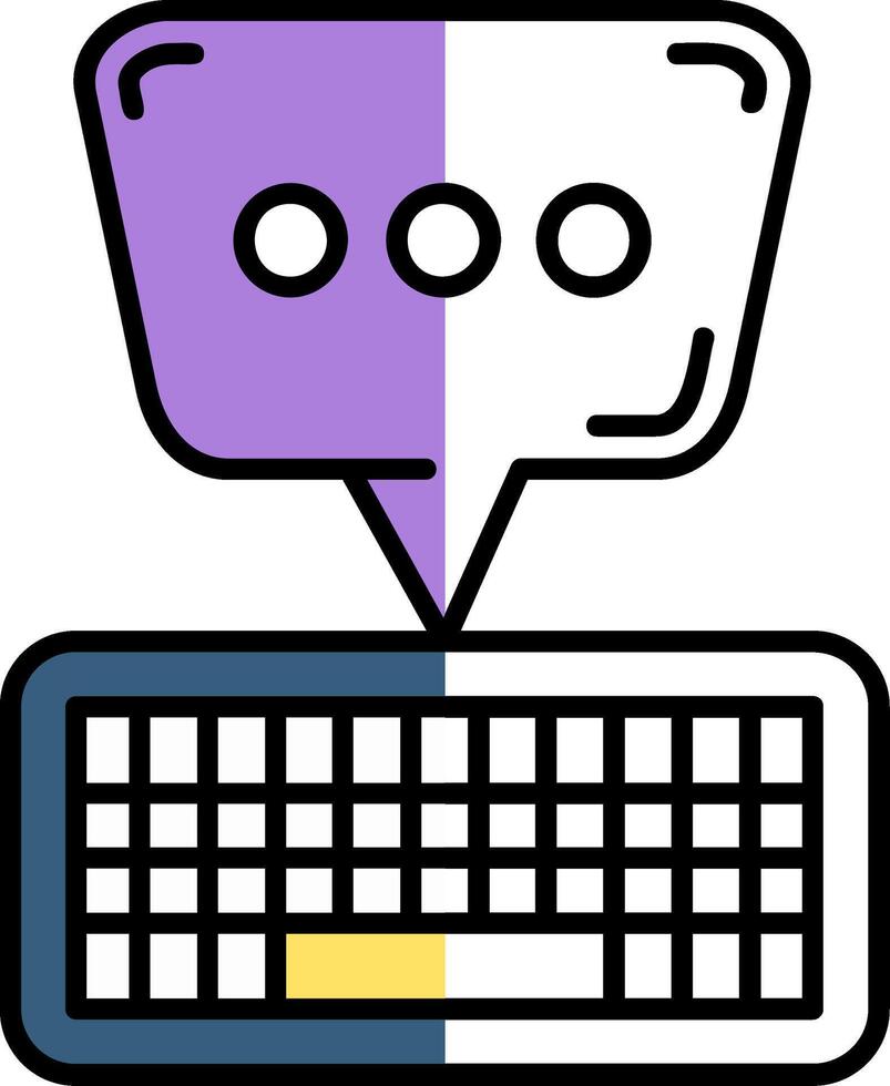 Keyboard Filled Half Cut Icon vector