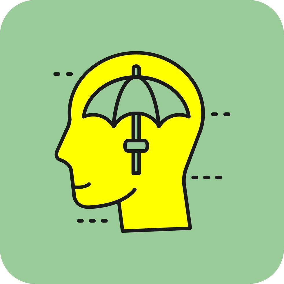 Umbrella Filled Yellow Icon vector