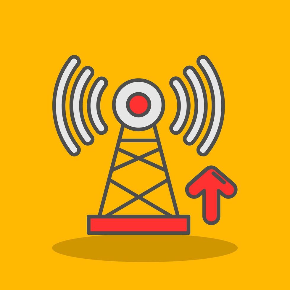 Signal Filled Shadow Icon vector