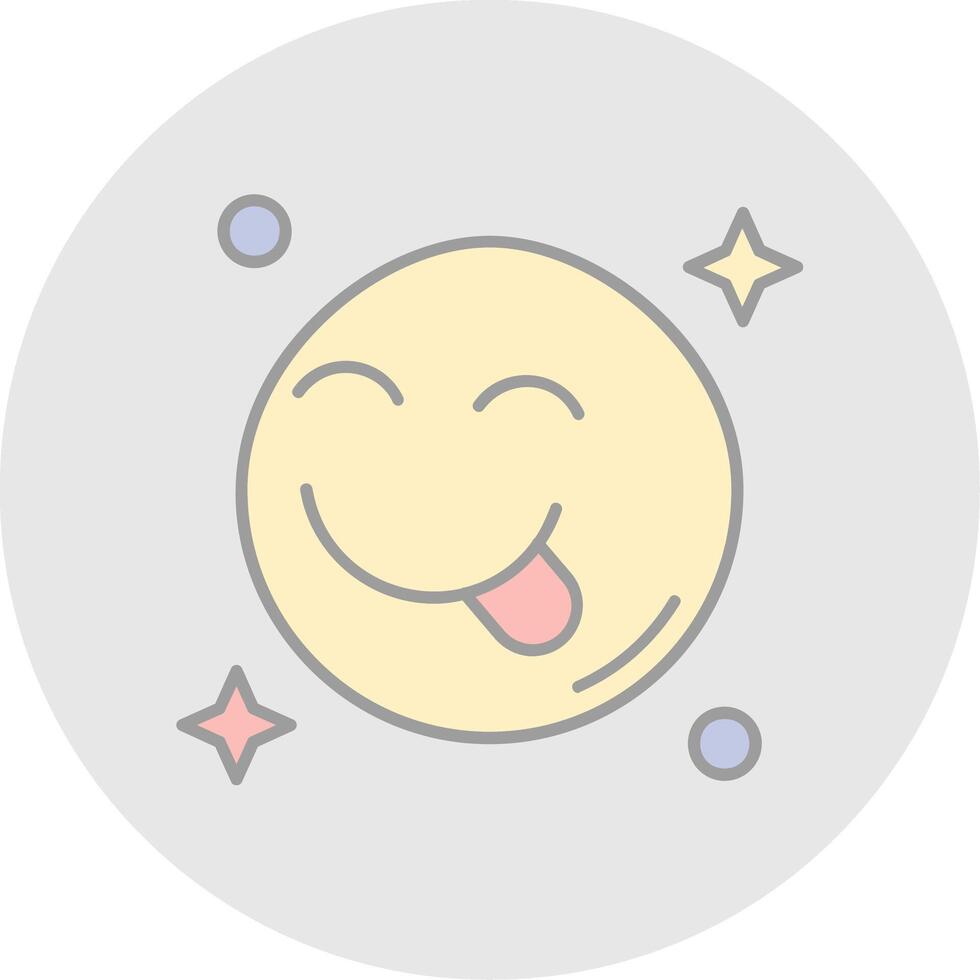 Tongue Line Filled Light Circle Icon vector