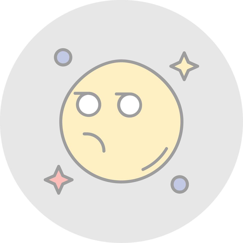 Suspicious Line Filled Light Circle Icon vector