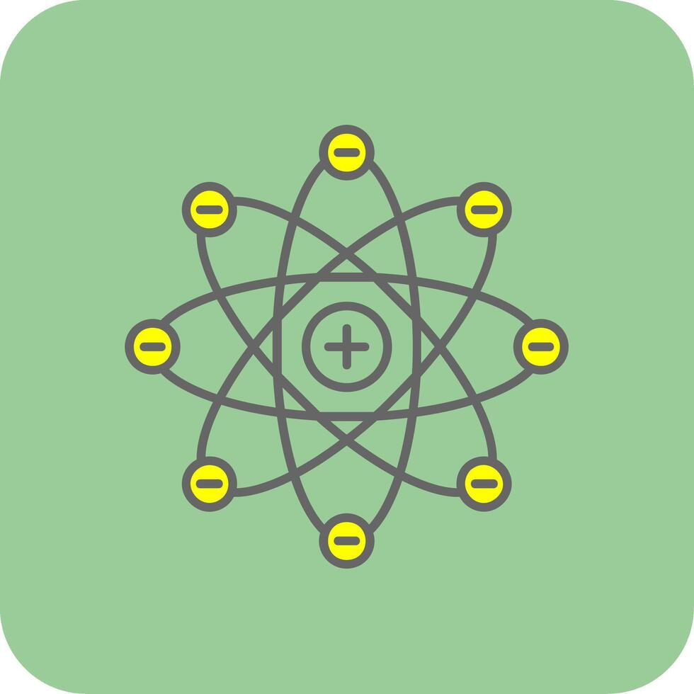 Atom Filled Yellow Icon vector