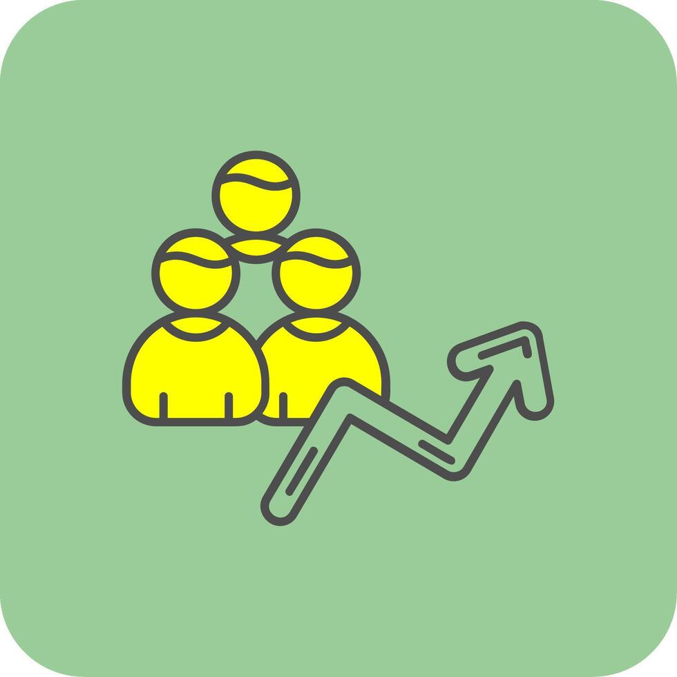 Population Filled Yellow Icon vector