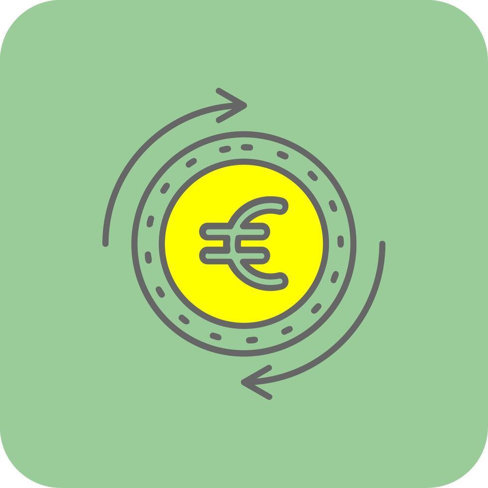 Euro Filled Yellow Icon vector