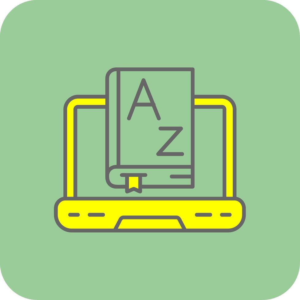 Dictionary Filled Yellow Icon vector