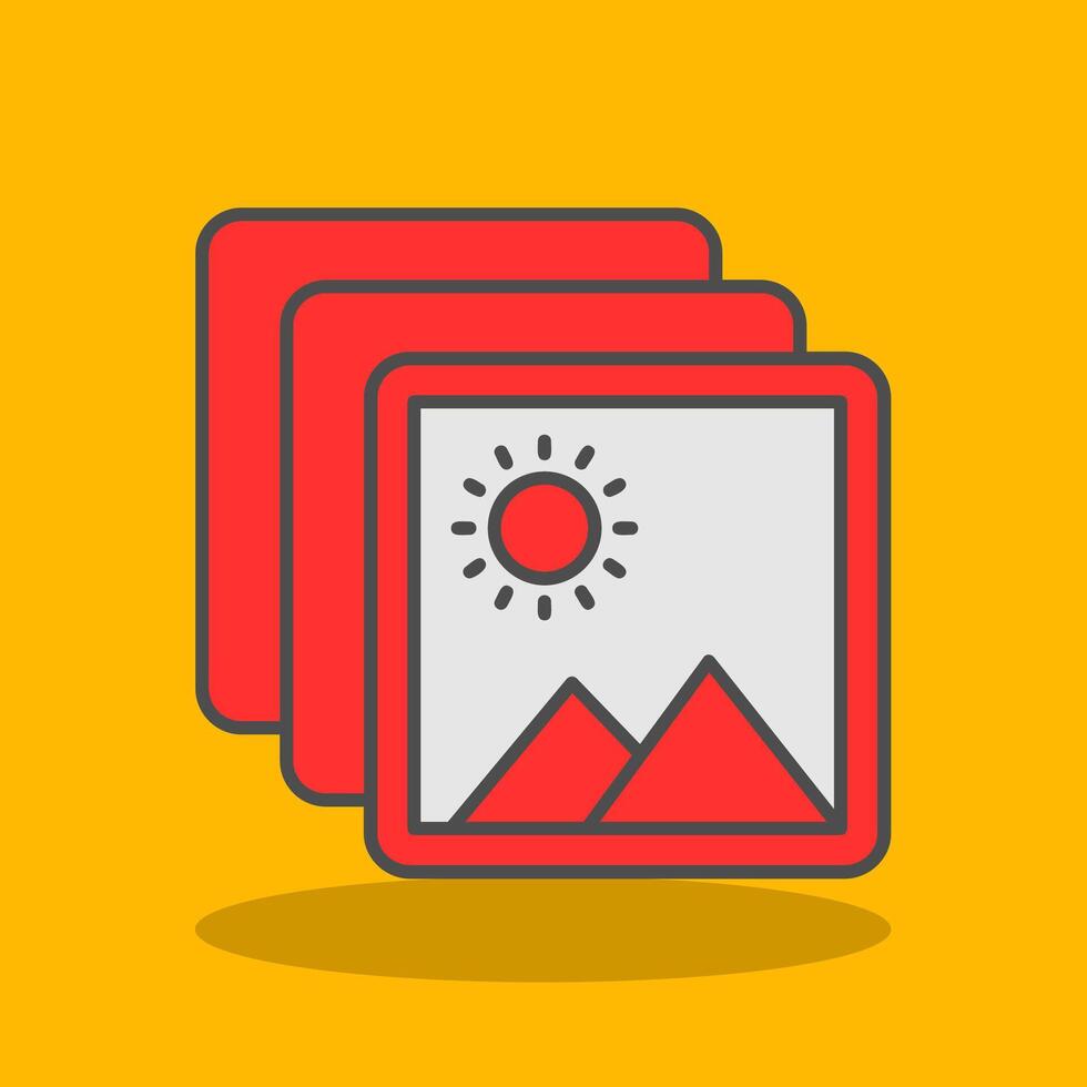 Gallery Filled Shadow Icon vector