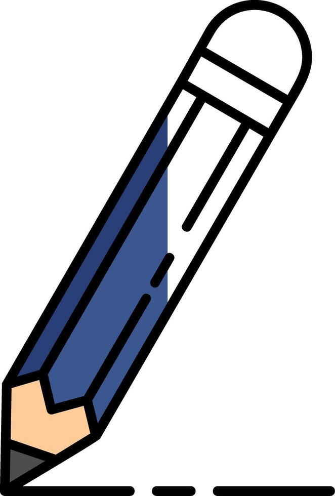 Pencil Filled Half Cut Icon vector