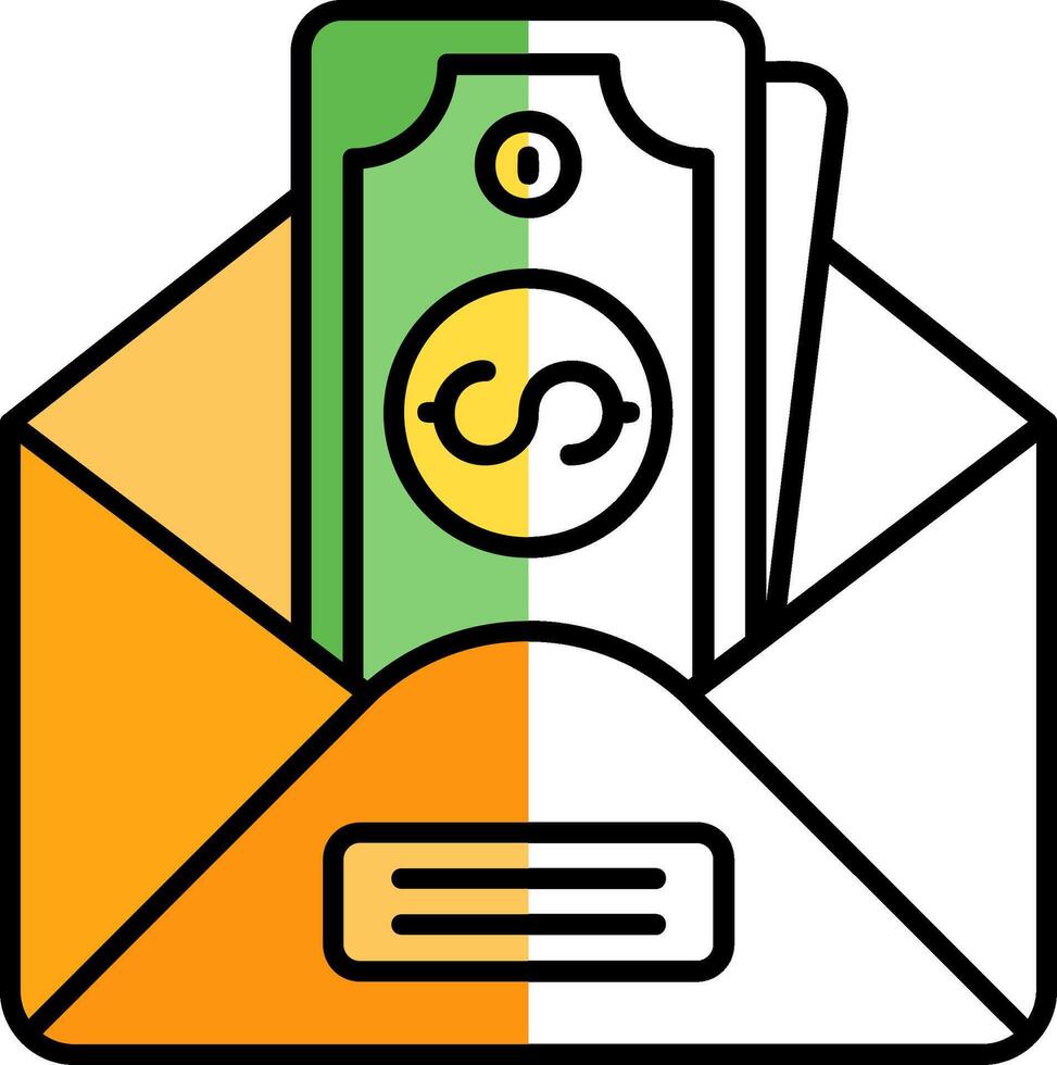 Envelope Filled Half Cut Icon vector