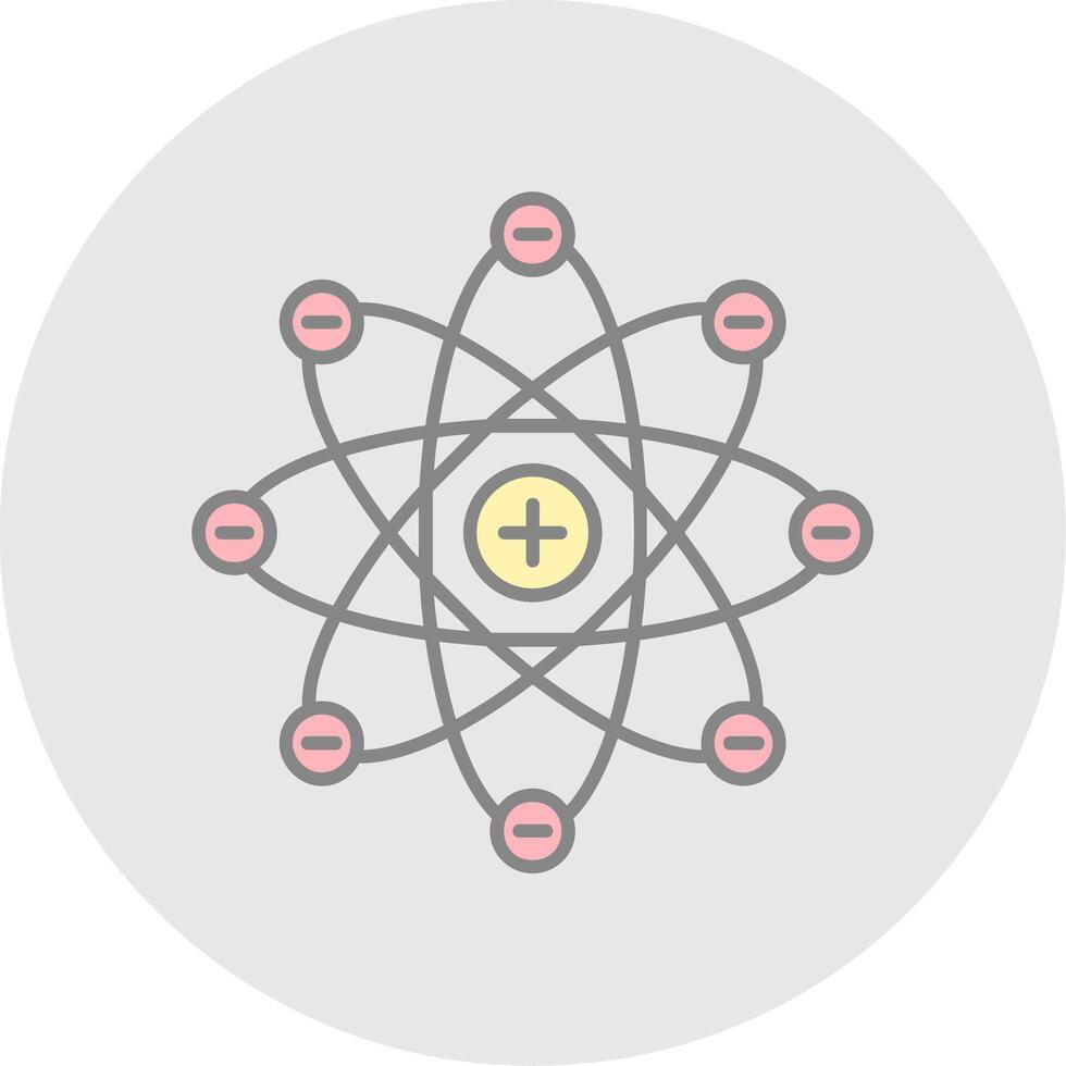 Atom Line Filled Light Circle Icon vector