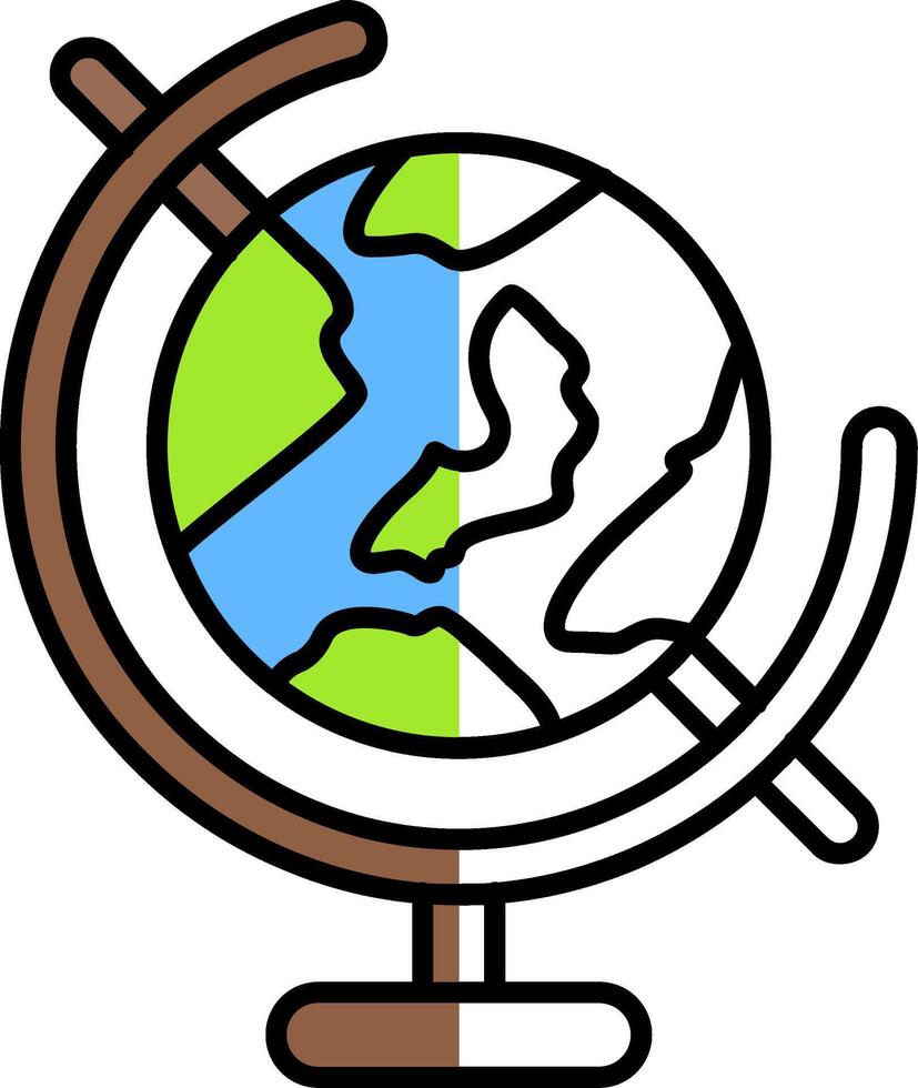 Globe Filled Half Cut Icon vector