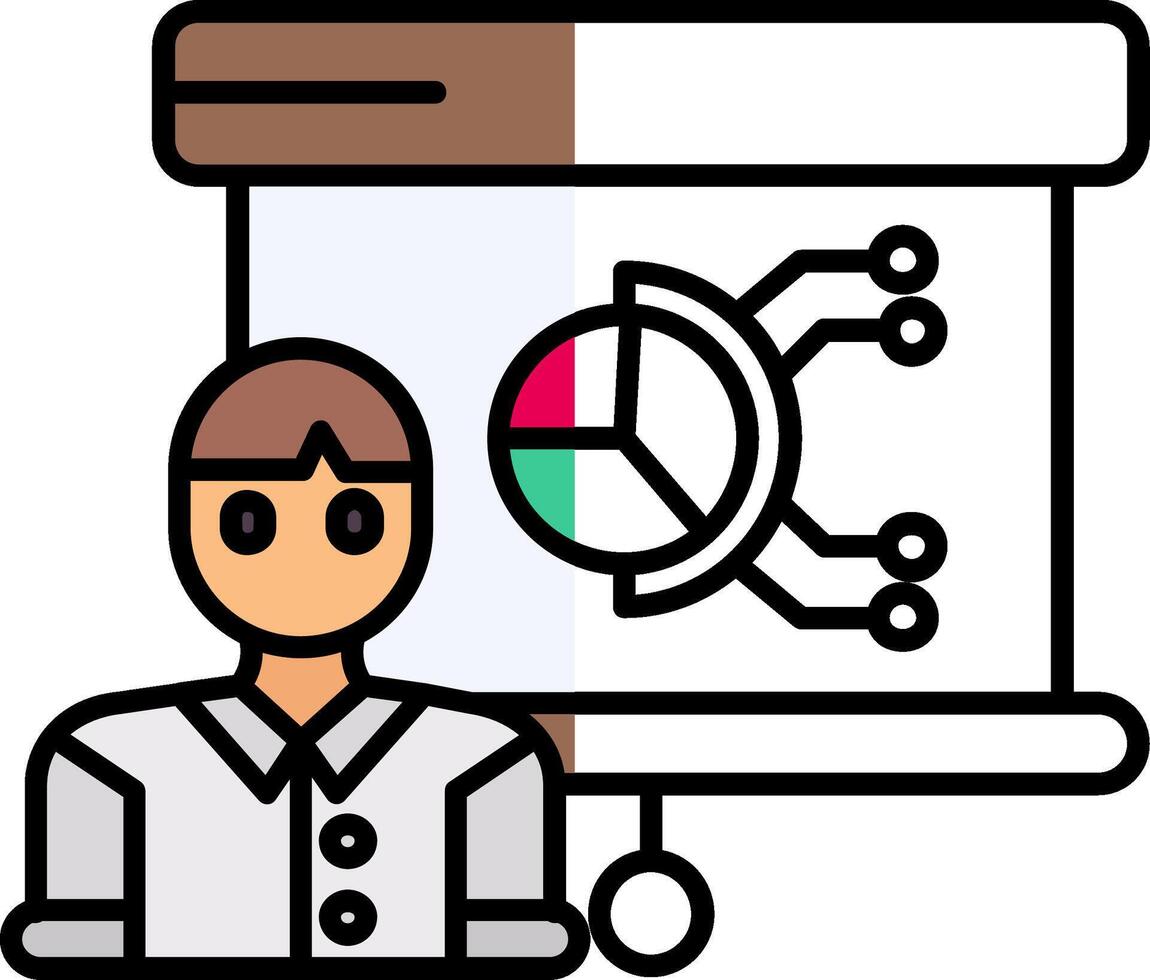 Presentation Filled Half Cut Icon vector