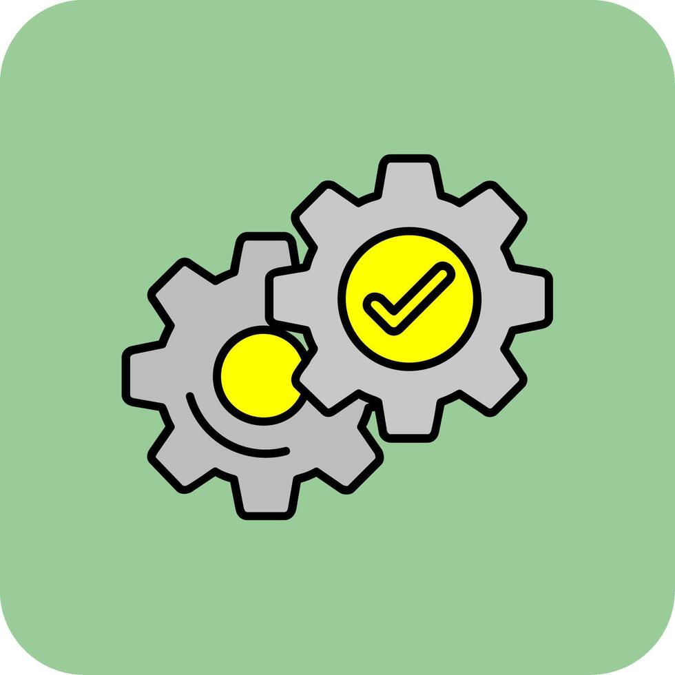 Setting Filled Yellow Icon vector