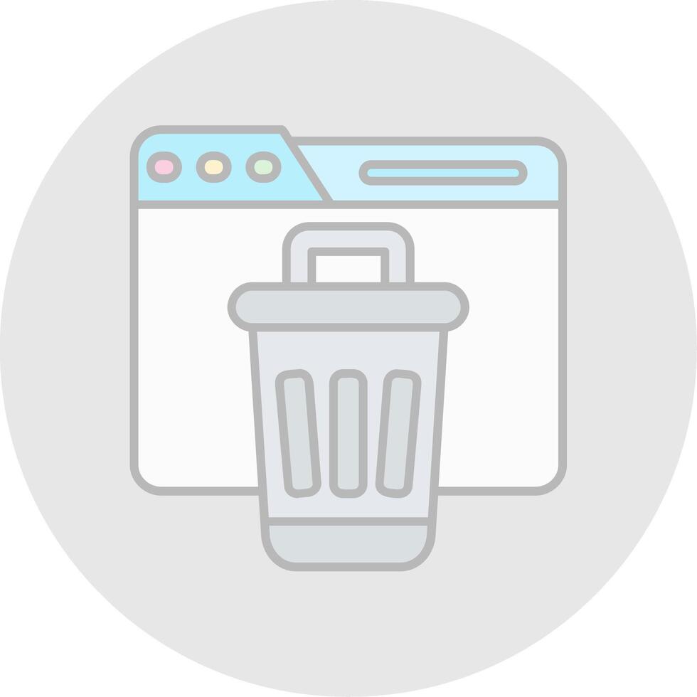 Bin Line Filled Light Circle Icon vector