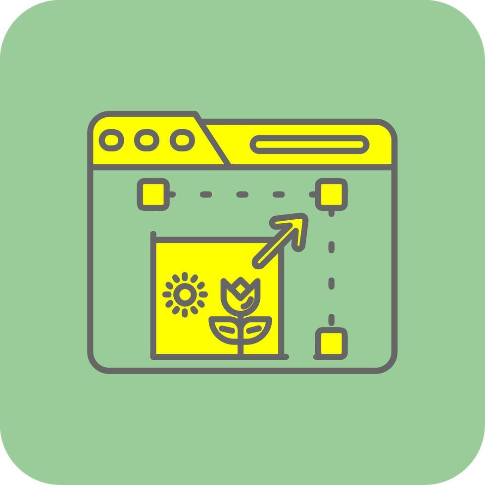 Resize Filled Yellow Icon vector