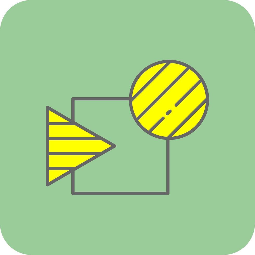 Intersect Filled Yellow Icon vector