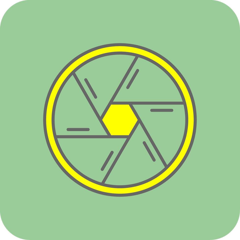 Shutter Filled Yellow Icon vector