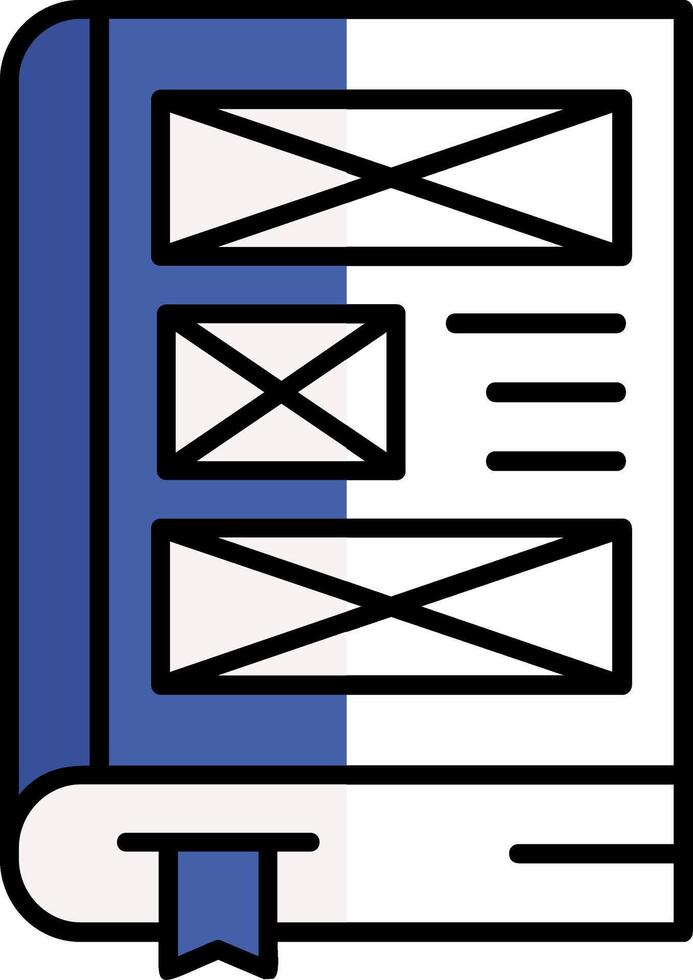 Cover Filled Half Cut Icon vector
