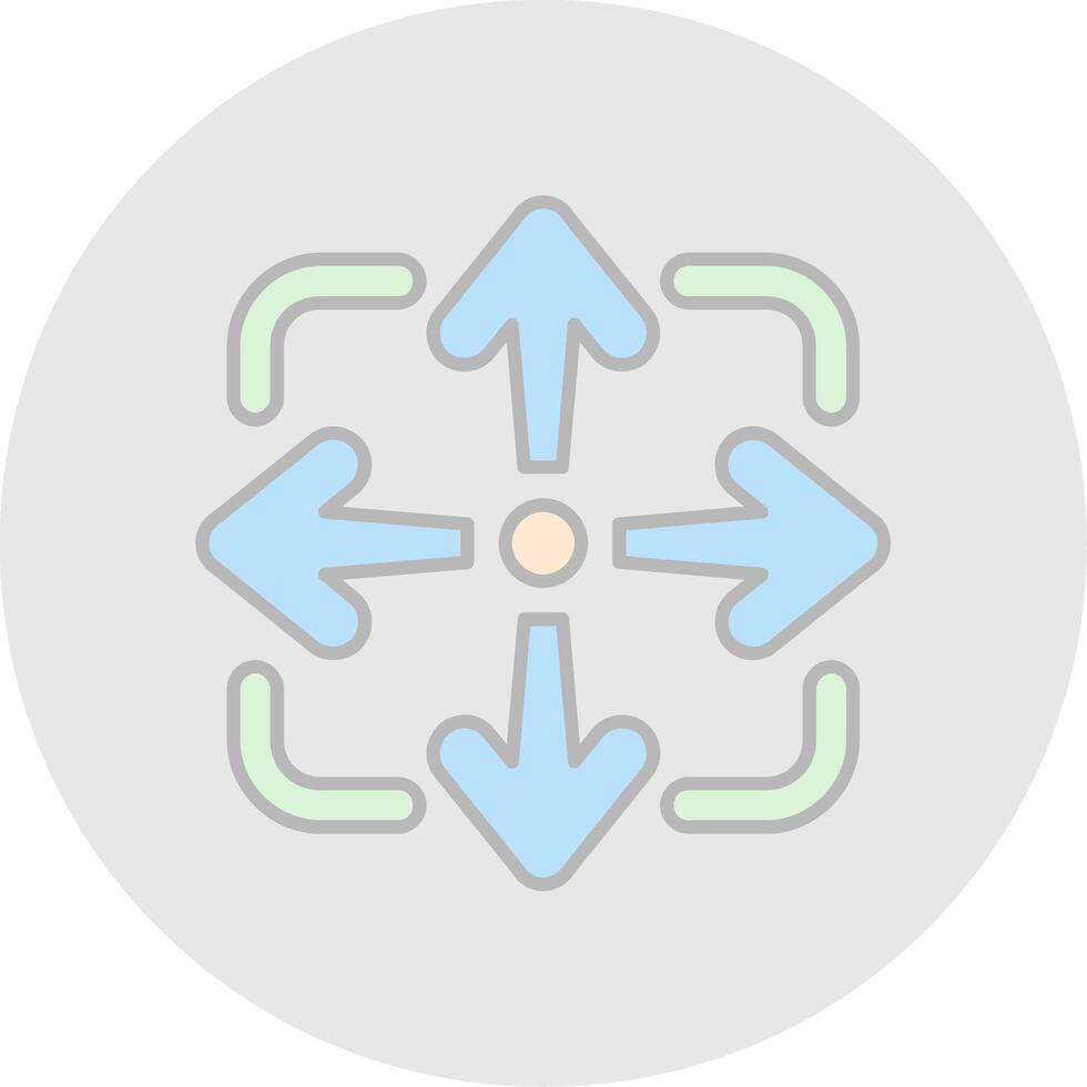Move Line Filled Light Circle Icon vector