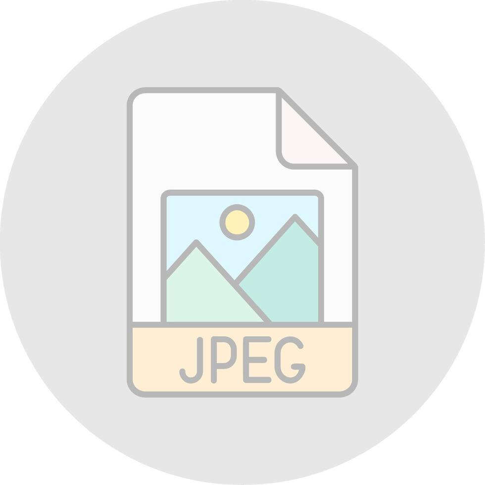 Jpg Line Filled Light Circle Icon vector