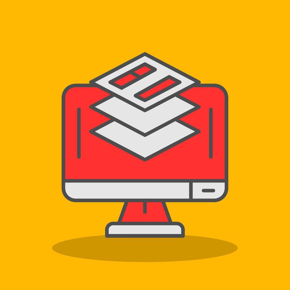 Layer Filled Shadow Icon vector
