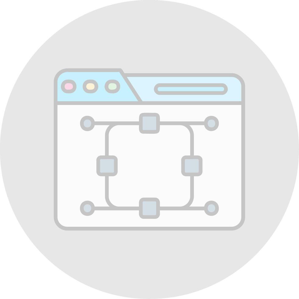 Curve Line Filled Light Circle Icon vector