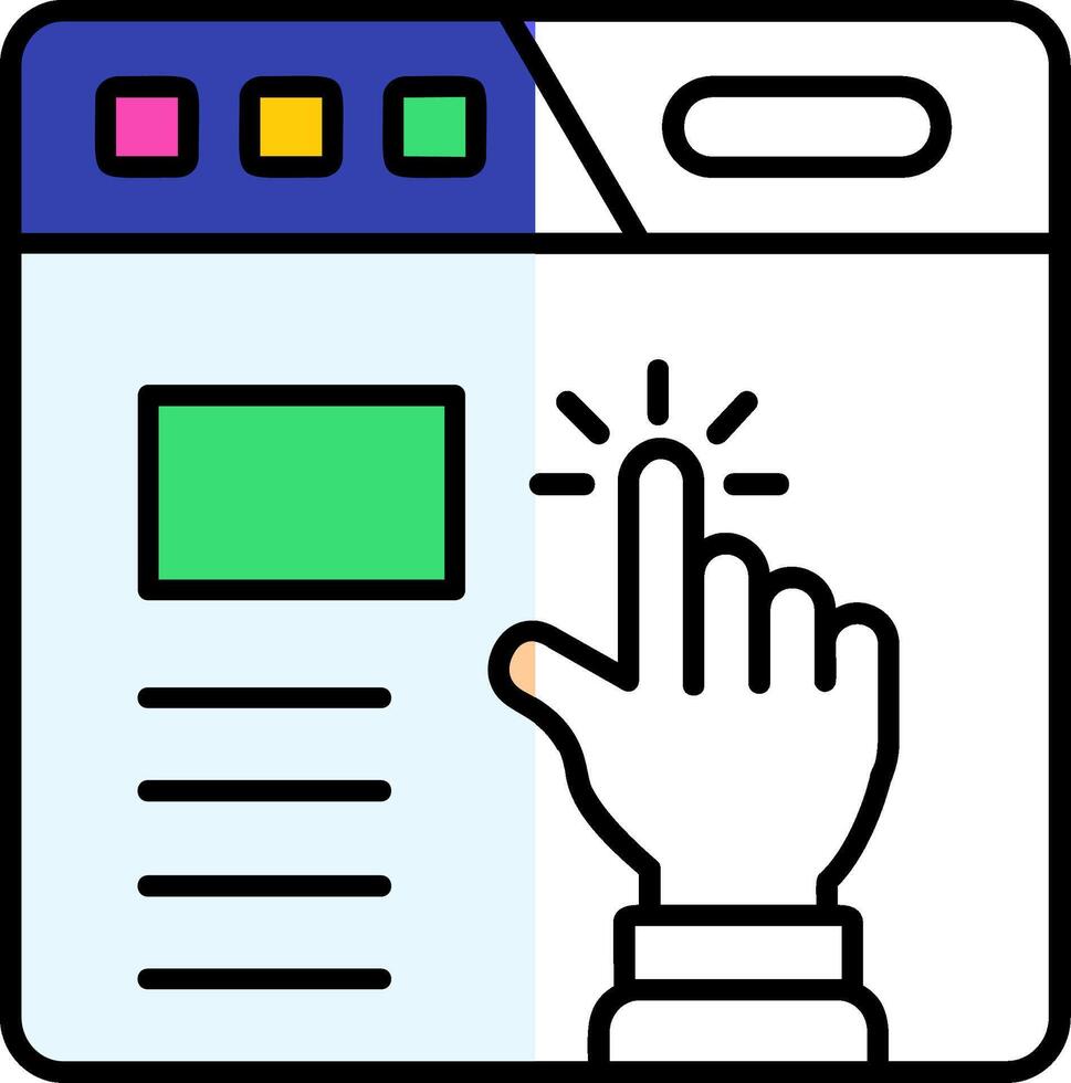 Click Filled Half Cut Icon vector