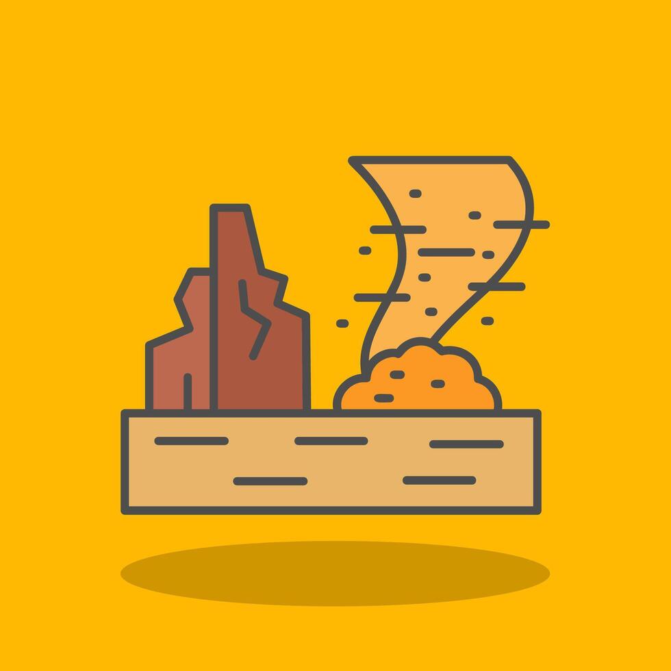 Sandstorm Filled Shadow Icon vector