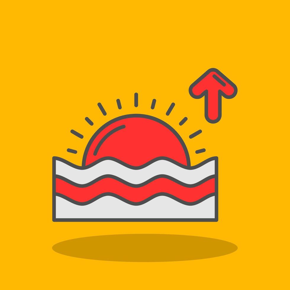 Sunrise Filled Shadow Icon vector