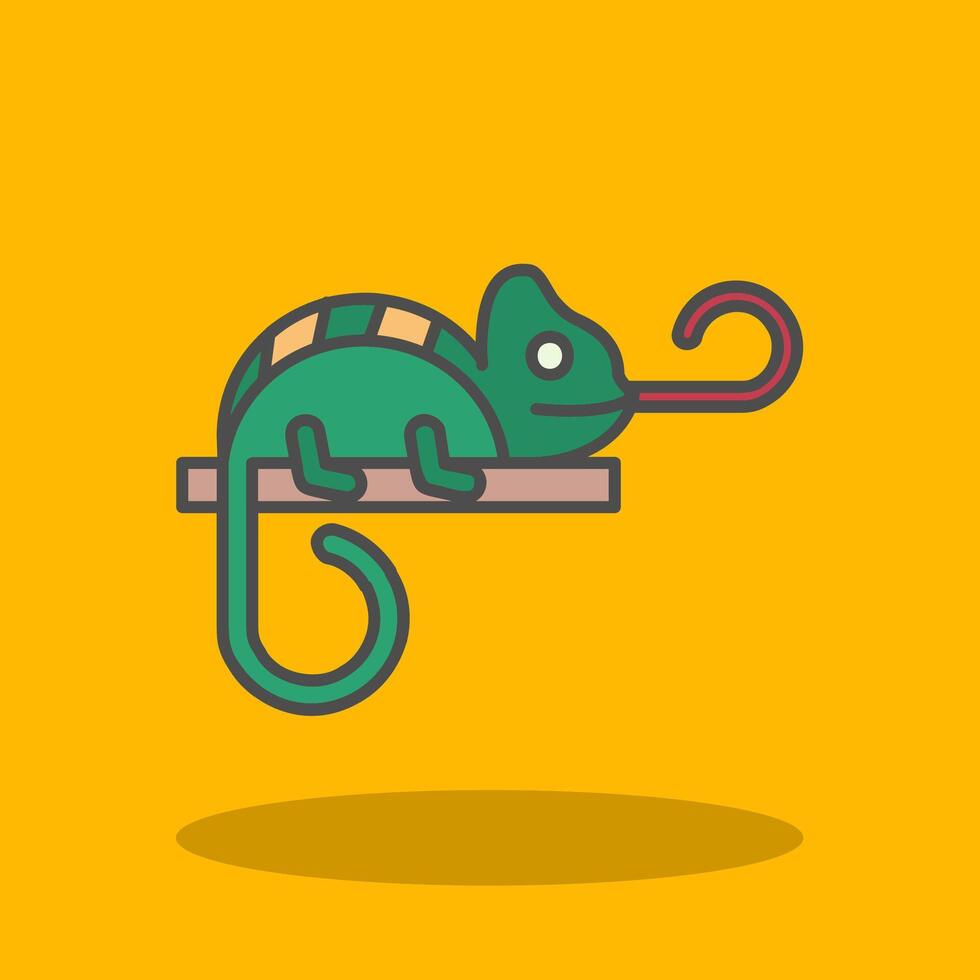 Chameleon Filled Shadow Icon vector