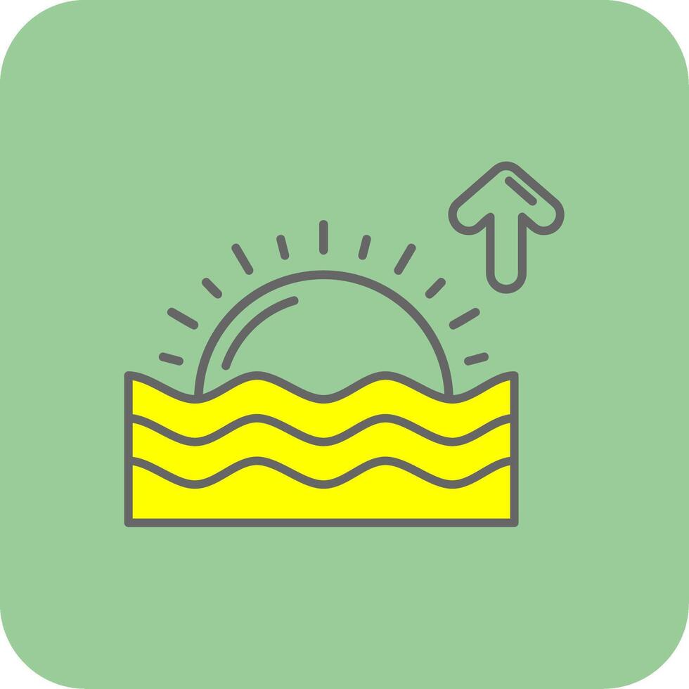Sunrise Filled Yellow Icon vector