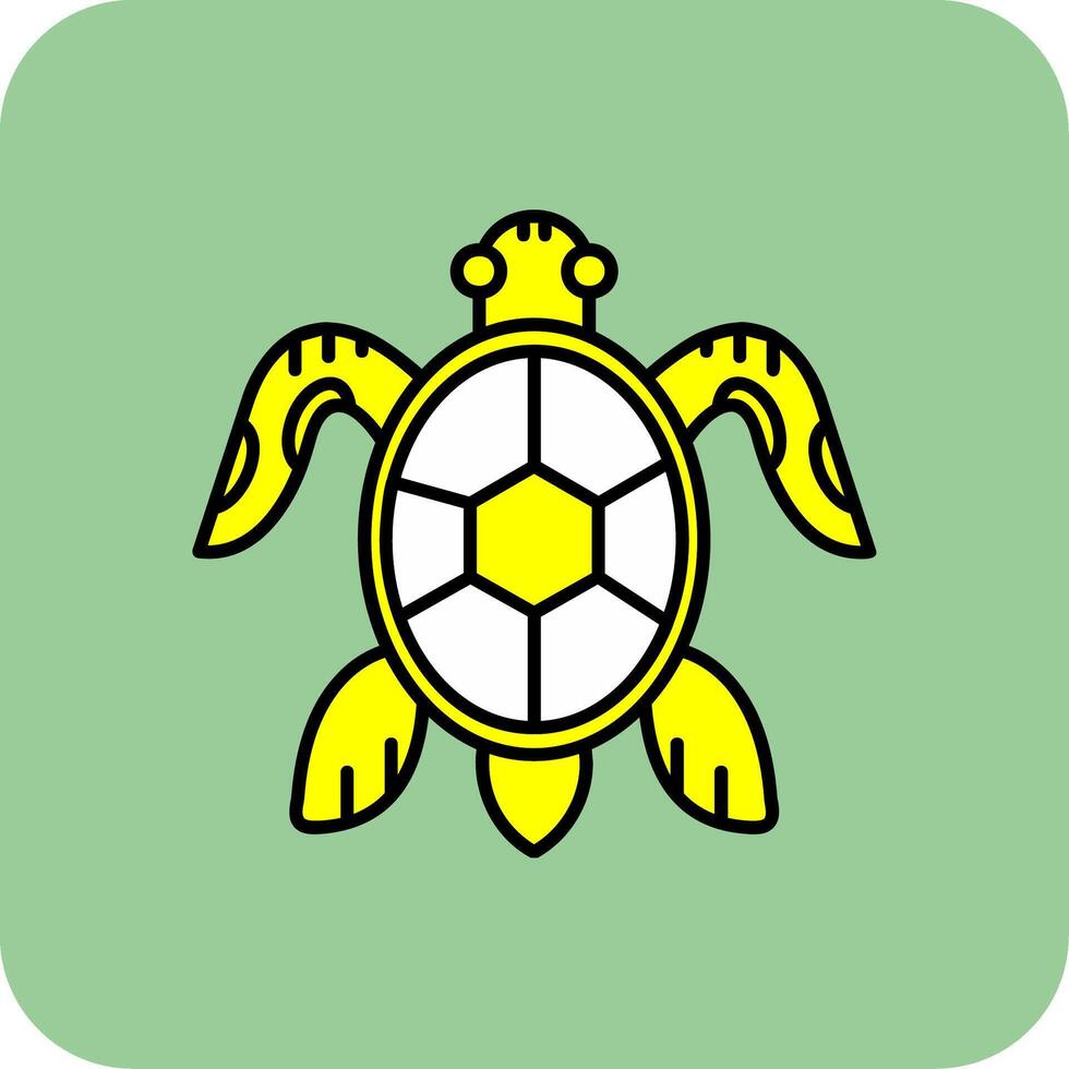 Tortuga lleno amarillo icono vector