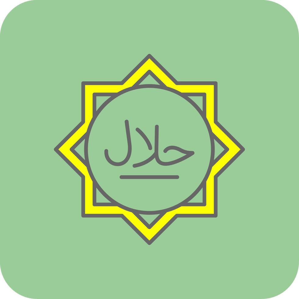 Halal Filled Yellow Icon vector