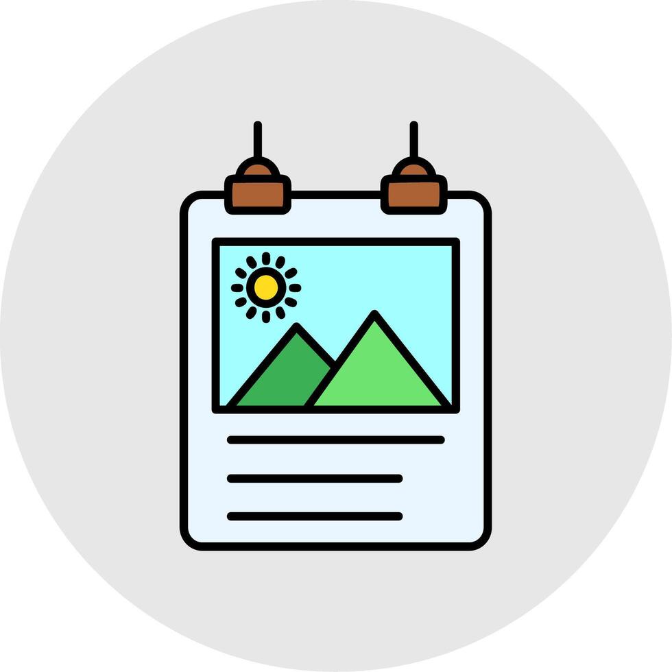 Poster Line Filled Light Circle Icon vector