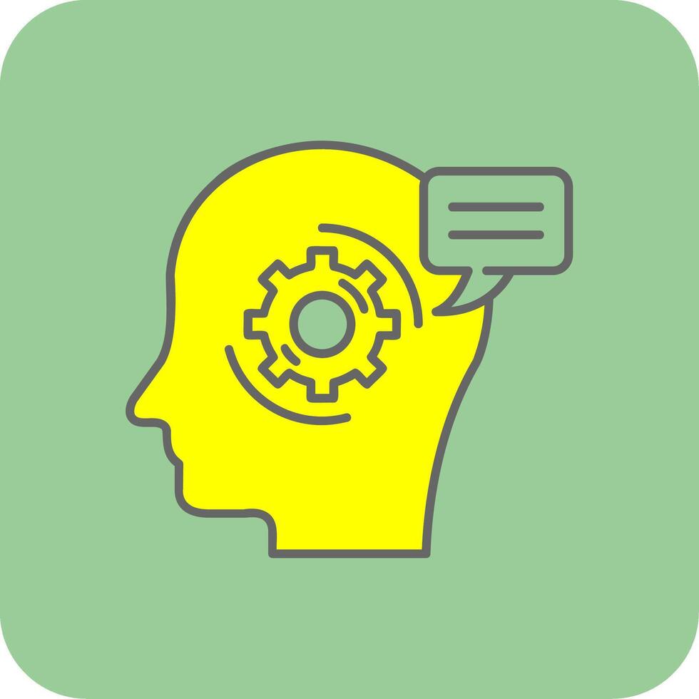 Thinking Filled Yellow Icon vector