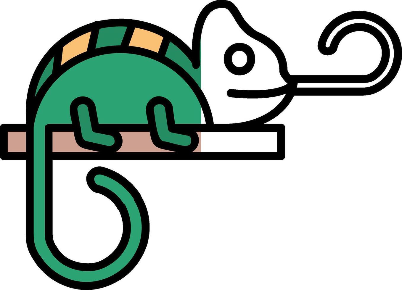 Chameleon Filled Half Cut Icon vector