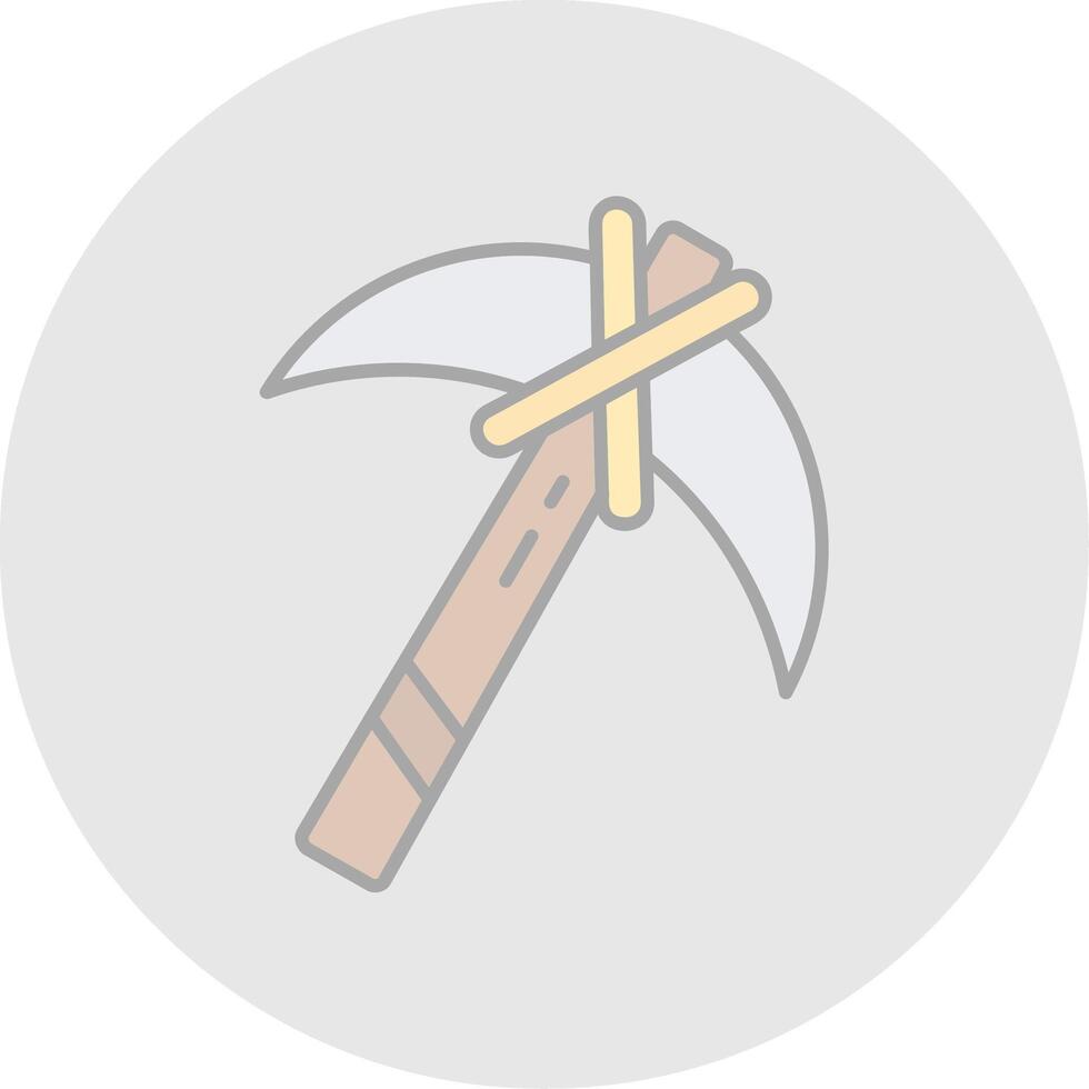 Pickaxe Line Filled Light Circle Icon vector