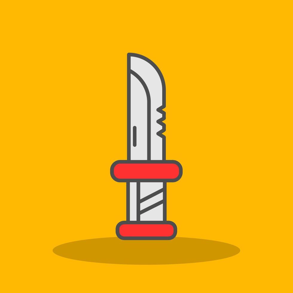 Dagger Filled Shadow Icon vector
