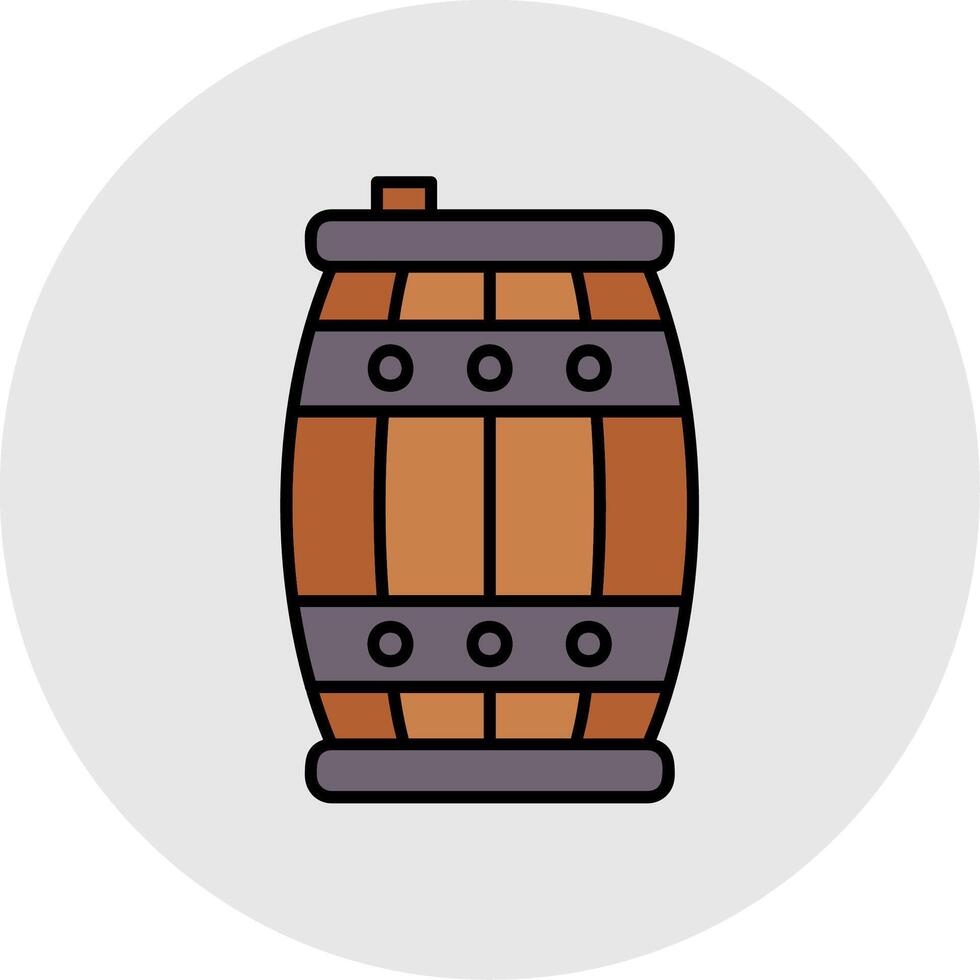 Barrel Line Filled Light Circle Icon vector